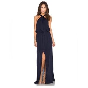 Rory Beca Silk Halter Maxi Dress in Black